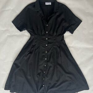 Alston Black Linen Blend Shirt Dress Women’s Size 10 to 12